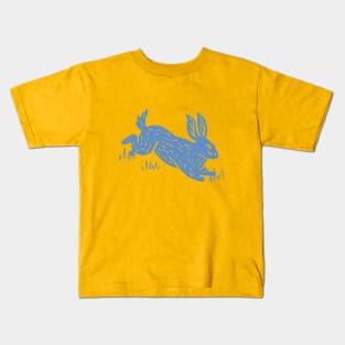 Happy Easter Blue Bunny Kids T-Shirt